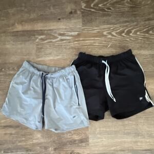 Fabletics Athletic Running Shorts 2-Pack Drawstring Size xs Black/Gray 5"